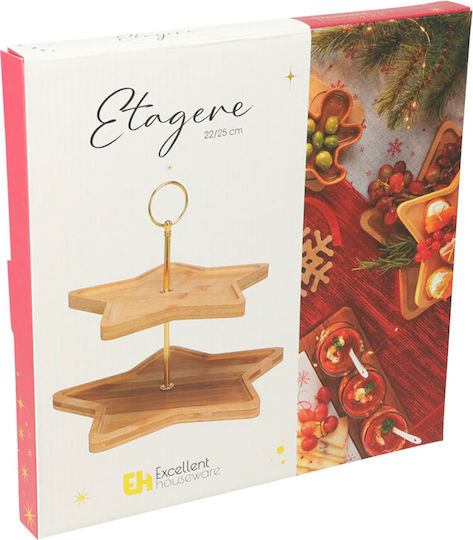 JK Home Decoration Weihnachtliche Teller Holz Beige L27xB27cm.