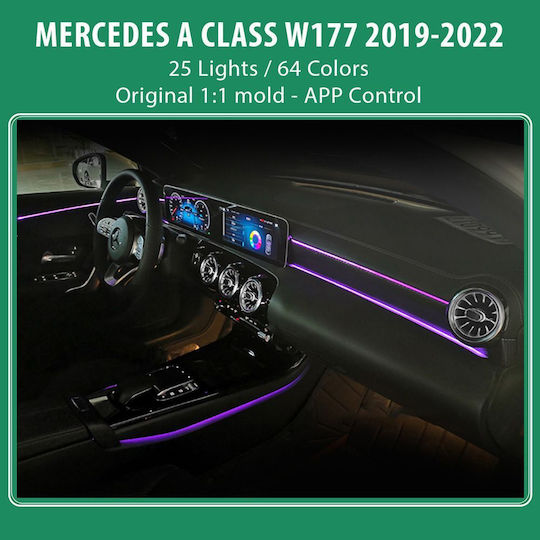 Diq Ambient 8176 A4b Benz A W177 Мод. 2019-2024 Digital Iq Интериорно Декоративно Осветление Mercedes A W177 Мод. 2019-2024 25 Светлини