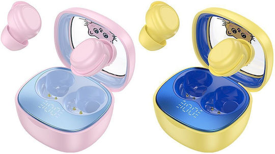 Hoco EW111 Kids In-ear Bluetooth Handsfree Ακουστικά με Θήκη Φόρτισης Ροζ