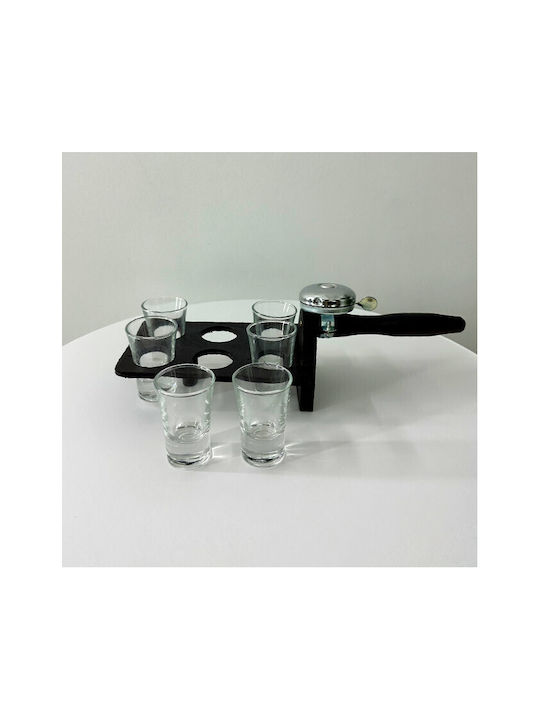 Velve Set de pahare din Sticlă în Culoarea Maro 30ml 6buc