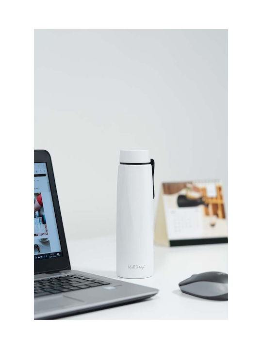 Vialli Design Water Bottle Plastic 500ml White