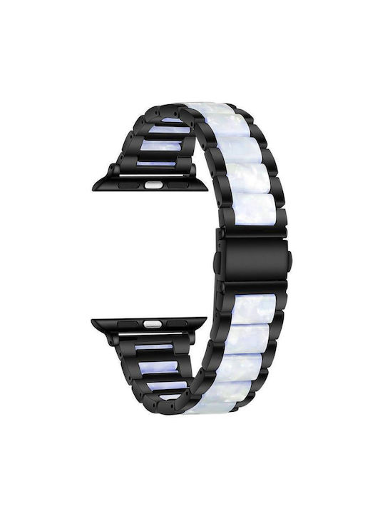 Metallisches Tragbare Bänder Riemen Röhre Apple Watch 42 44 45 46 49mm Schwarz Weiß