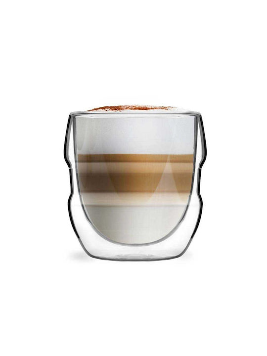 Vialli Design Κούπα Γυάλινη Καφέ 300ml (Προσωποποιημένο) 2τμχ