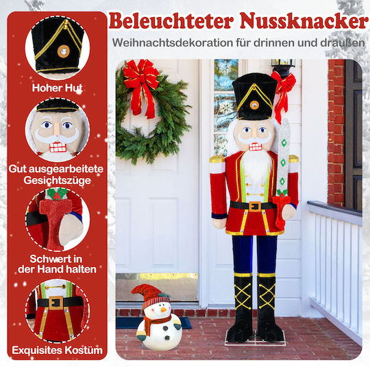 Costway XXL Christmas Decorative Nutcracker Figure 157 Cm 100 LED Lights Cm25117de
