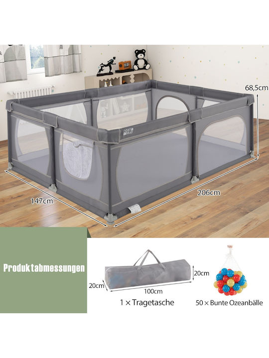 Costway Parc cu Saltea Multicolor 147x206cm