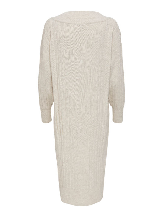 New Tessa Midi Knitted Dress Pumice Stone