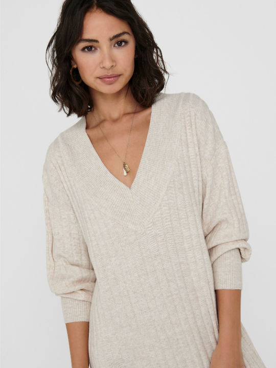 New Tessa Midi Knitted Dress Pumice Stone