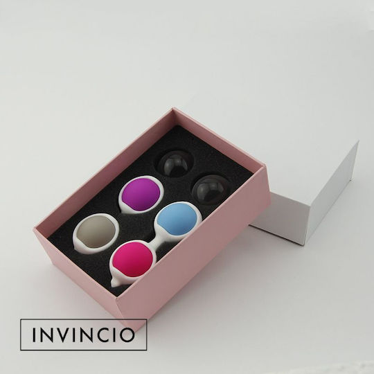 Invincio Tratament Incontinență Urinară Set Exerciții Kegel Stimulator Pelvic 3 Suporturi 6 Bile Colorate Diferite 15 Exerciții Diferite Silicon Medical