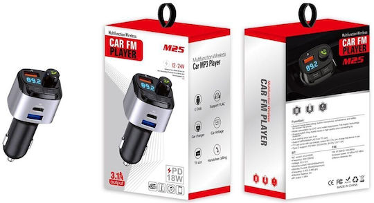 FM Transmitter Autovehicul cu USB / Bluetooth / Type-C