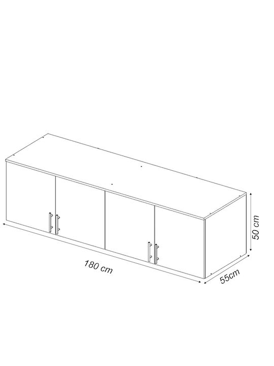 Loft Rectangular Loft Closet made of Particleboard Wenge 55x180cm 000945 1pcs