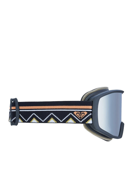 Roxy Izzy ERJTG03242 KYH0 Ski & Snowboard Goggles Adults Black with Mirror Lens / Polarized in Black Color