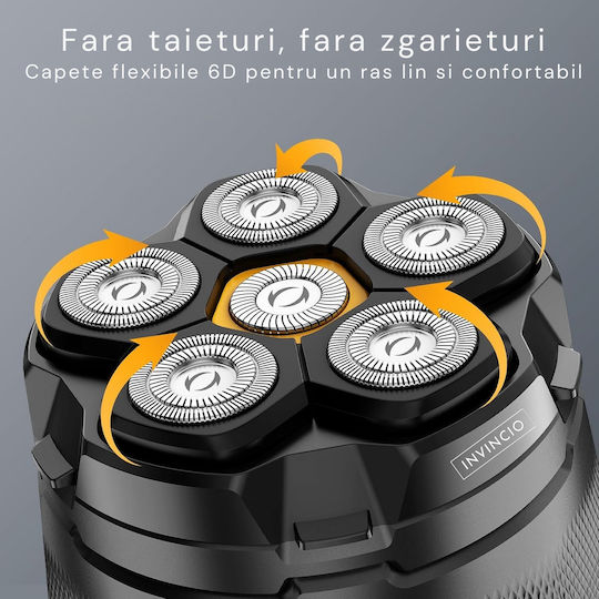 Invincio Rotativ Aparat de Ras Electric Față / Corp Reîncărcabil