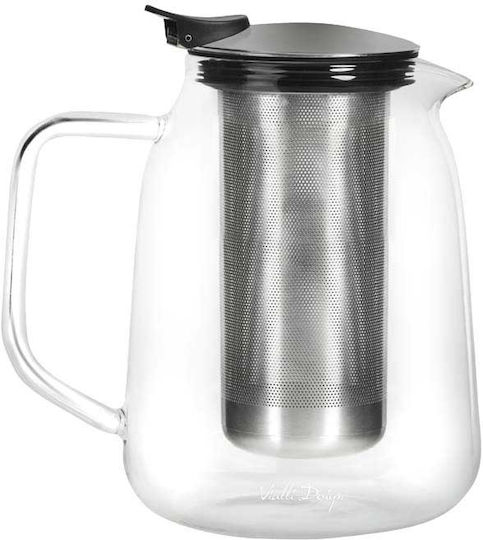 Vialli Design Teapot with Filter Glass Gray 800ml