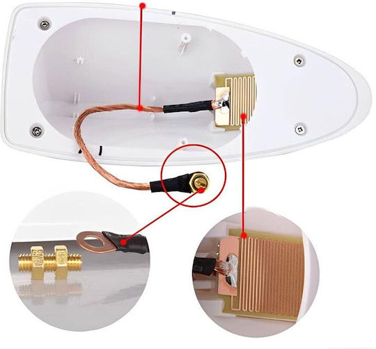 Carsun Car Antenna Roof Sticker for Radio with Amplifier in White Color