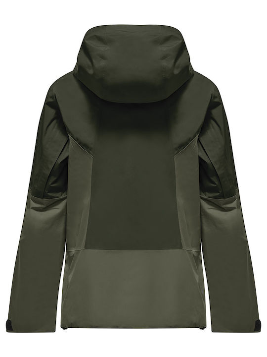 Puez Lang Damenjacke für Winter Khaki