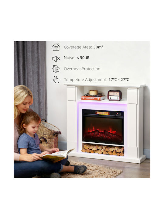 HomCom Επιδαπέδιο Ηλεκτρικό Τζάκι 1800W 105x27cm