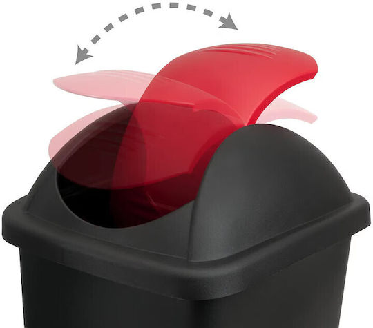 Monzana Coș De Gunoi Din Plastic Negru 60L Monzana Coș De Gunoi Din Plastic Negru 60L
