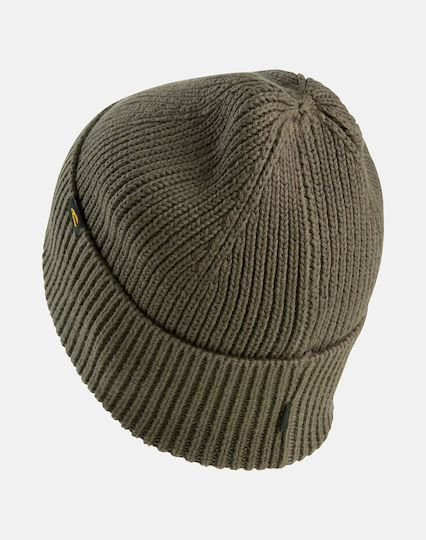 Beanie Beanie with Rib Knit in Khaki color
