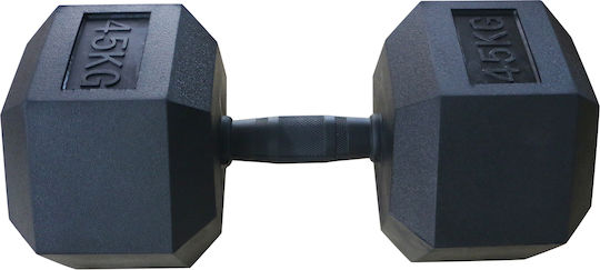 MegaFitness Hexagon Rubber Dumbbell 1 x 45kg