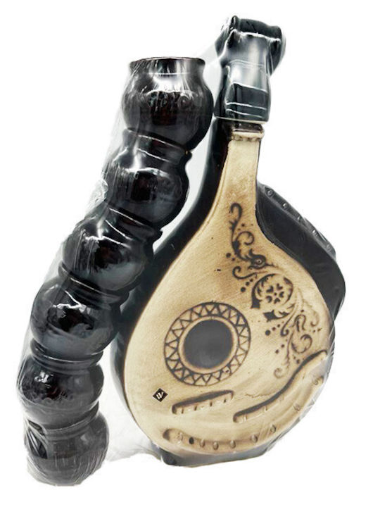 Velve Ceramică Carafă de Servire 35buc cu Dop și Pahare Maro 1buc