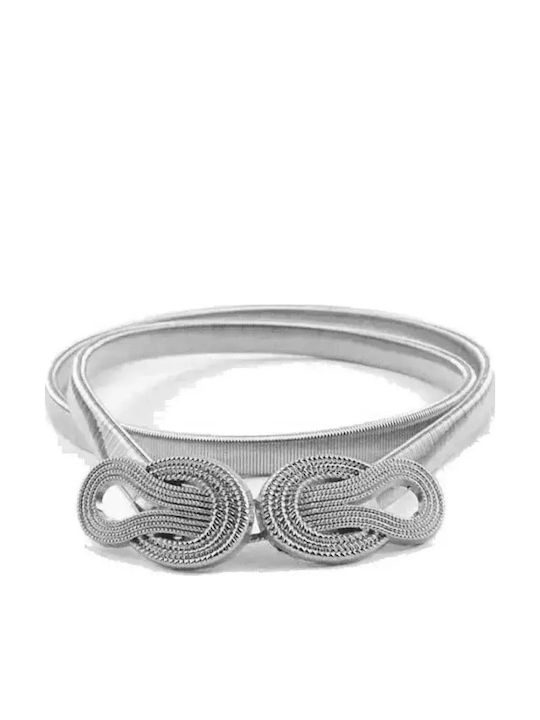 Elastic Women's Belt Silver