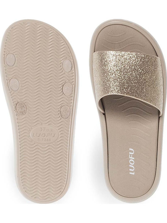 Frauen Flip Flops in Gold Farbe