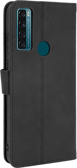 Wallet Piele / Piele artificială / Silicon Negru (TCL 20 SE)