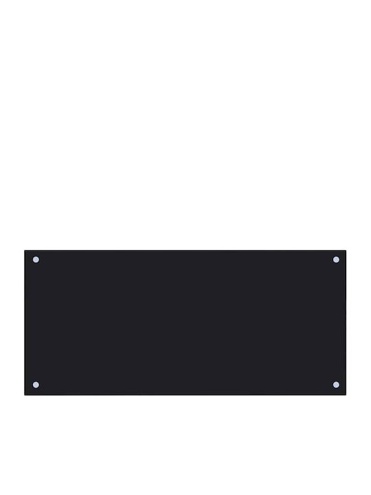 Kitchen Back Panel 2 Pieces Black 90 x 40 cm Tempered Glass 3415437 Black