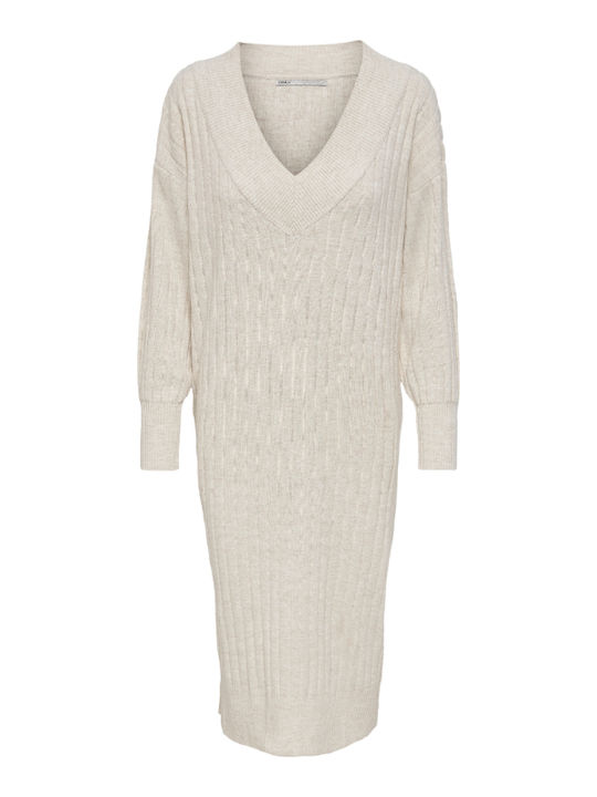 New Tessa Midi Knitted Dress Pumice Stone