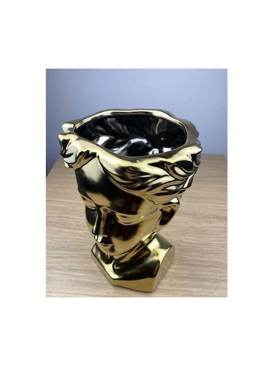 Velve Vază Decorativă Ceramică Auriu 14x14x25cm 1buc