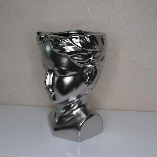 Velve Διακοσμητικό Βάζο Ασημένιο Ασημί 14x14xΥ25cm