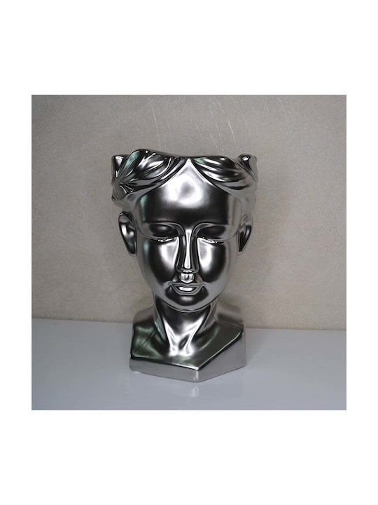 Velve Διακοσμητικό Βάζο Ασημένιο Ασημί 14x14xΥ25cm