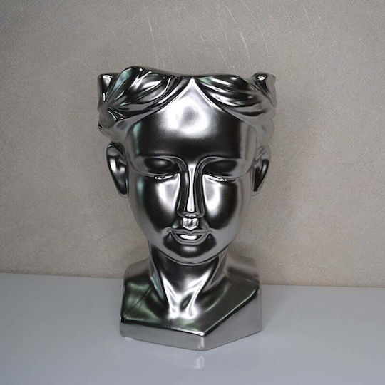 Velve Διακοσμητικό Βάζο Ασημένιο Ασημί 14x14xΥ25cm