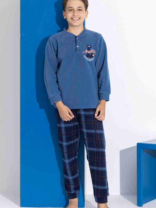 Tarik Παιδική Πιτζάμα Χειμωνιάτικη Fleece Μπλε