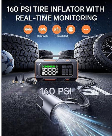 Starter Portabil Pentru Baterii Auto Și Motocicletă 26800mAh Cu Banca De Alimentare USB Pompă Și Obiectiv 12V
