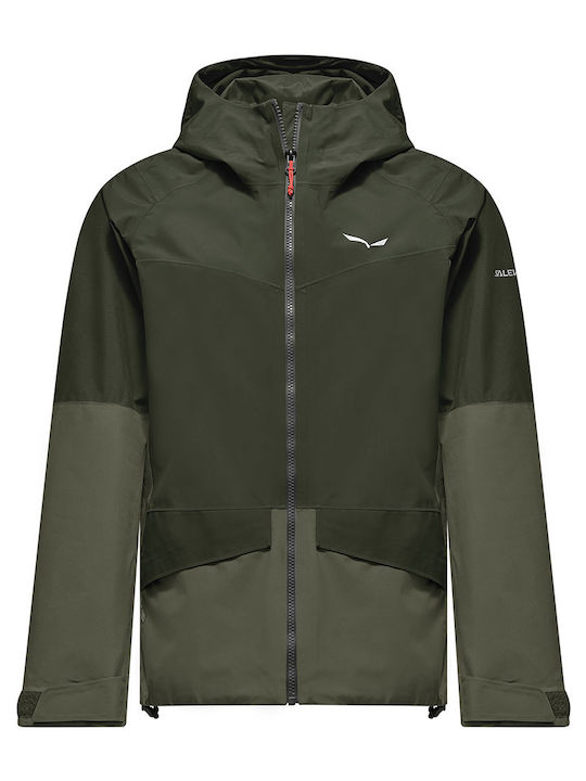 Puez Lang Damenjacke für Winter Khaki