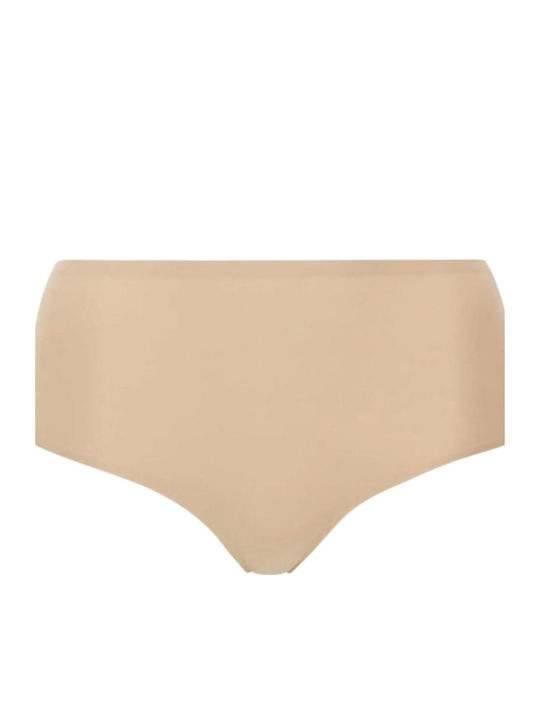 Hochtailliert Damen Slip Nahtlos Beige