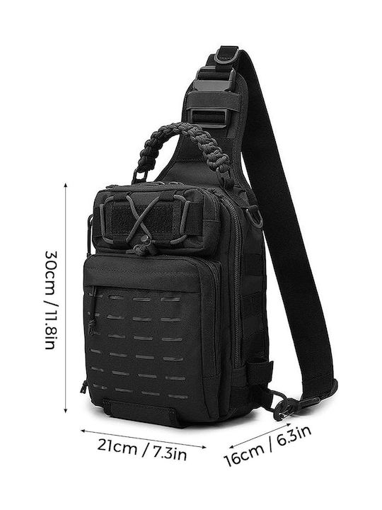Herren Schulter / Crossbody Tasche Schwarz