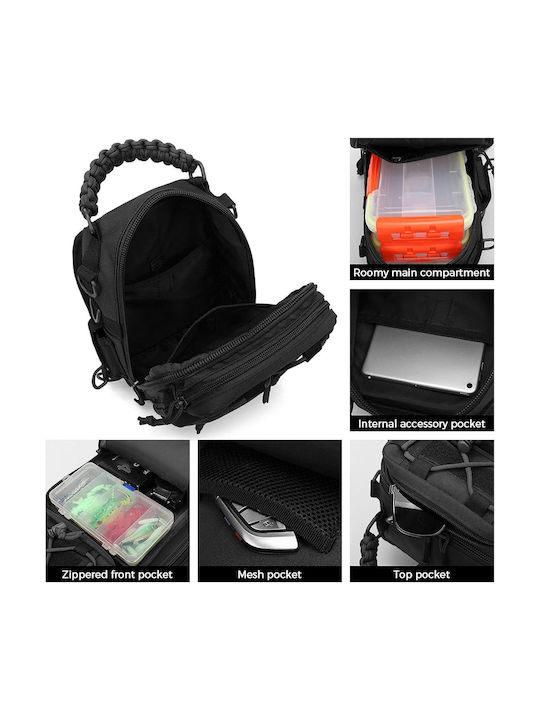 Herren Schulter / Crossbody Tasche Schwarz