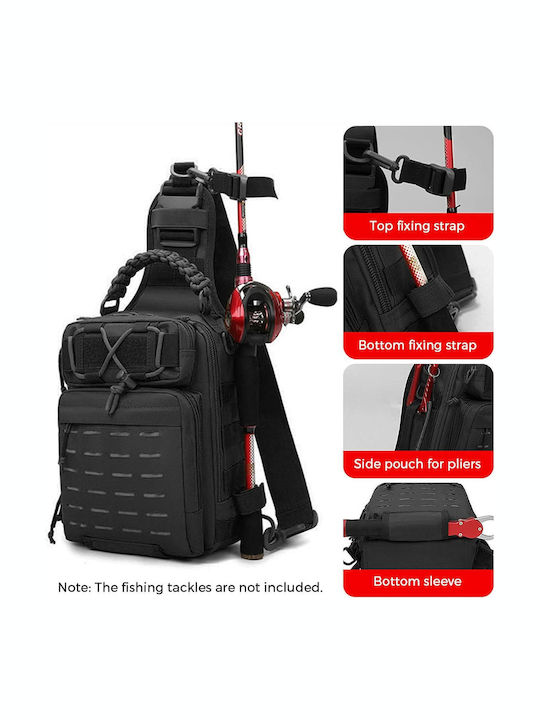 Herren Schulter / Crossbody Tasche Schwarz