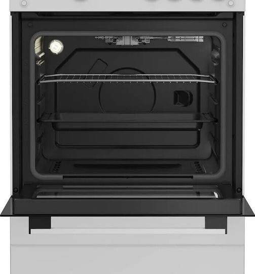 Indesit Aragaz cu Gaz Natural 64lt cu Plite pe Gaz Natural L60cm. Albă