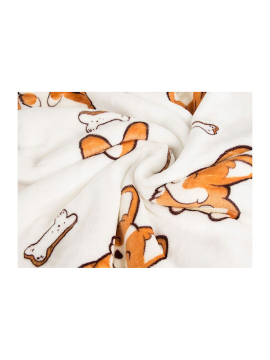Κουβέρτα Fleece με Μανίκια 80x80εκ. Λευκή