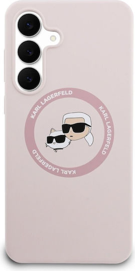 Karl Lagerfeld Mobile Phone Case Silicone Karl&choupette Heads Magsafe Samsung Galaxy S25 Fe Pink Klhms25feskchtcp