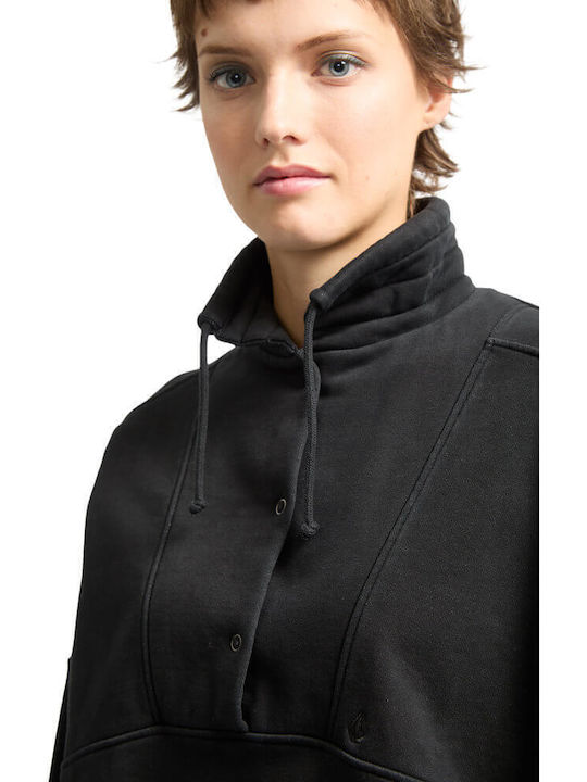 Reetrostone Winter Women's Cotton Blouse Vintage Black