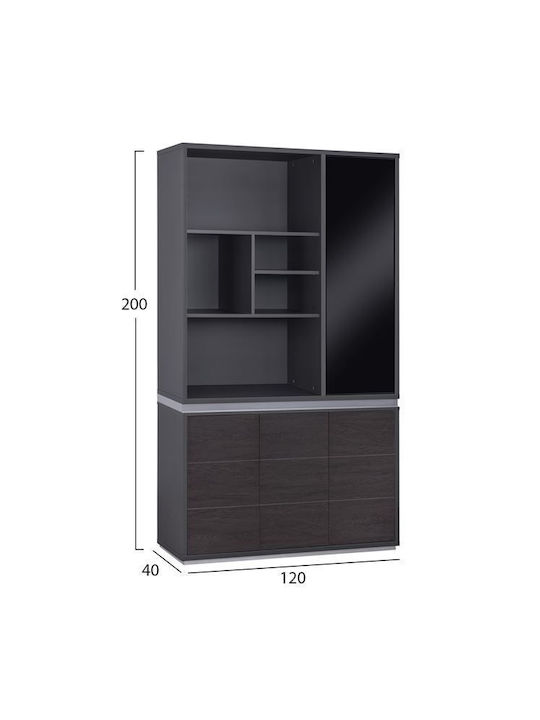 Стояща на пода Офис Дървена Rosewood С ключалка Венге 81.5x40x200см