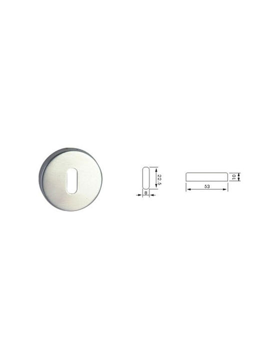 Lever Middle Door with Rosette Pair Silver