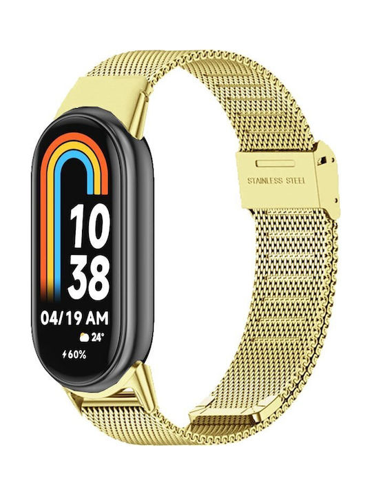 Volte-tel Vt155 Λουρακι Ρολογιου Μεταλλικο Xiaomi Smart Band 8/smart Band 9/smart Band 10 Milan Gold