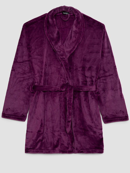 Minerva Χειμερινή Γυναικεία Ρόμπα Purple