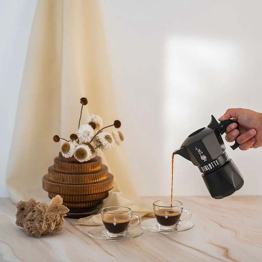 Bialetti Exclusive Μπρίκι Espresso 2cups Μαύρο
