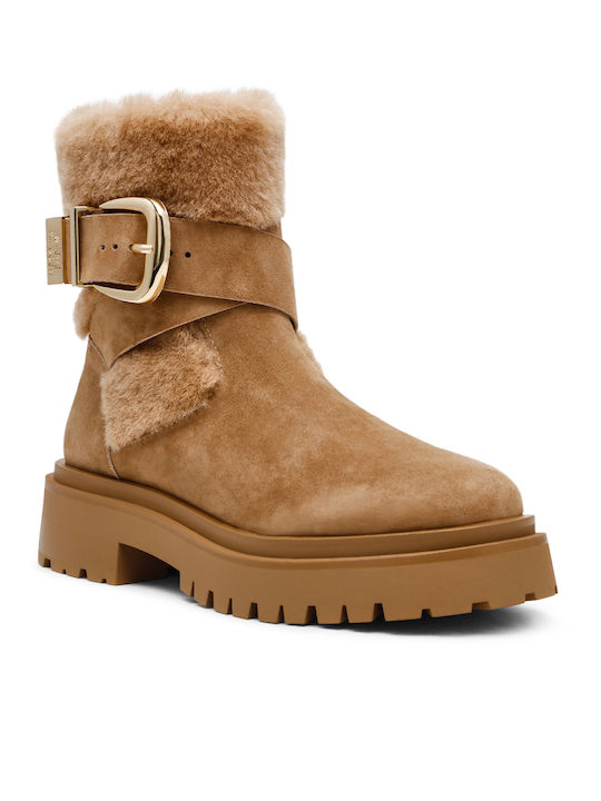 Wildleder Stiefeletten Damen Beige